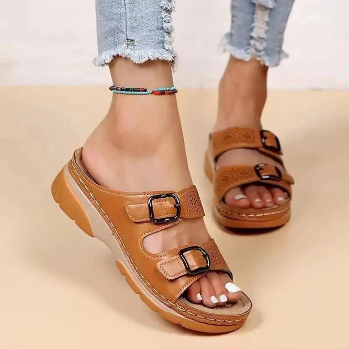 Chinelo Plataforma Feminino - PlatformPristine Use Papete Khaki brown 41 CHINA
