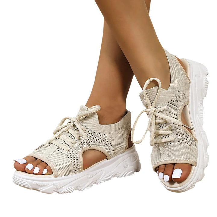 Tênis Plataforma Feminino Aberto - CrestCouture Prod28 Use Papete Bege 35 